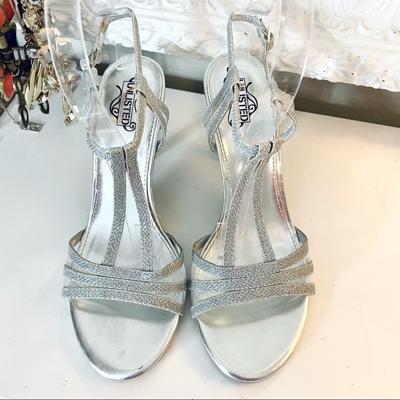 3/$20 Unlisted metallic silver ankle strap sandals - Picture 2 of 6